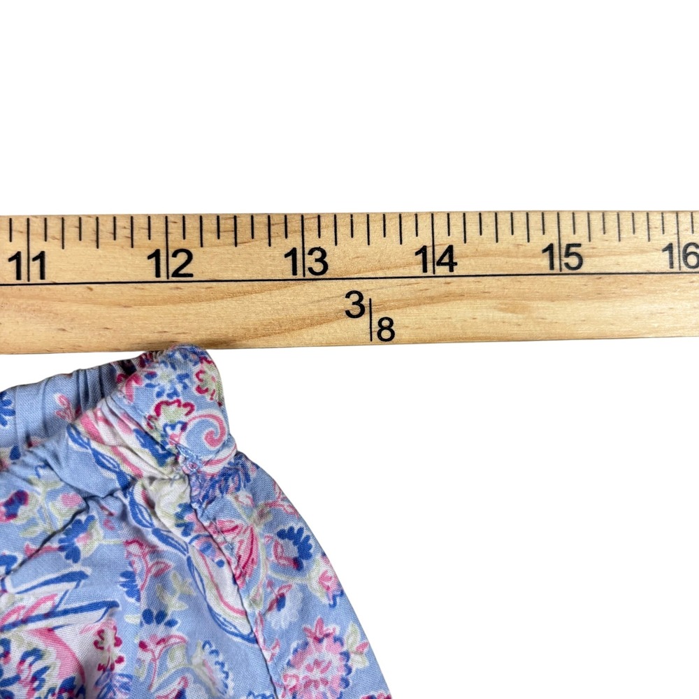 VTG Lauren Ralph Lauren Pajama 2pc Womens M Blue Paisley Cotton Blend PJs capri - Picture 8 of 12